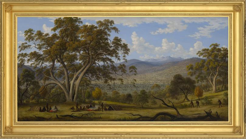 Mills Plains, Ben Lomond, Ben Loder and Ben Nevis in the distance (1836) by John Glover. Collection: Tasmanian Museum and Art Gallery