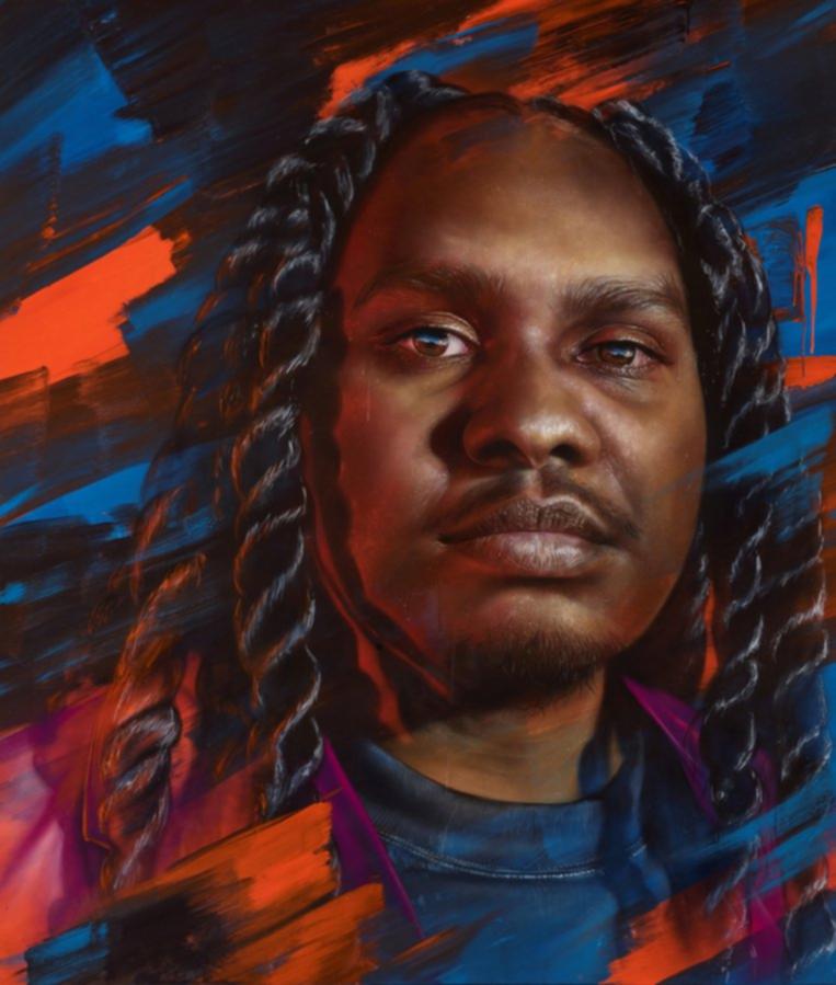 Matt Adnate's portrait of Baker Boy, Rhythms of heritage (2024) is an Archibald Finalist and won this year's Packing Room Prize of $100,000.