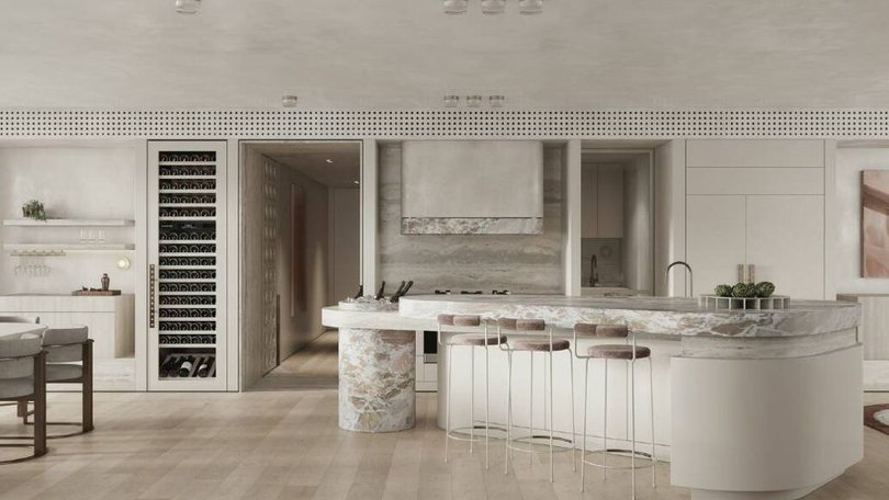 The luxury kitchen inside the Sand penthouse at Parnell Place.