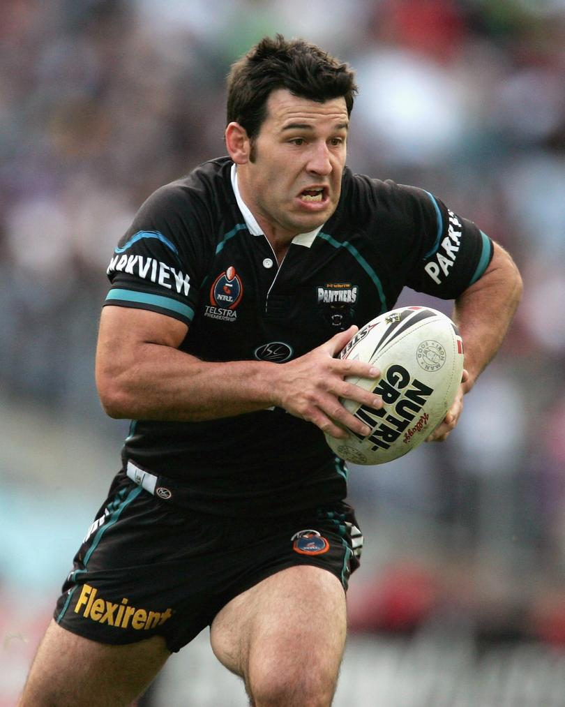 SYDNEY, AUSTRALIA - AUGUST 06:  Craig Gower of the Panthers runs during the round 22 NRL match between the South Sydney Rabbitohs and Penrith Panthers at Telstra Stadium on August 6, 2006 in Sydney, Australia.    (Photo by Adam Pretty/Getty Images)