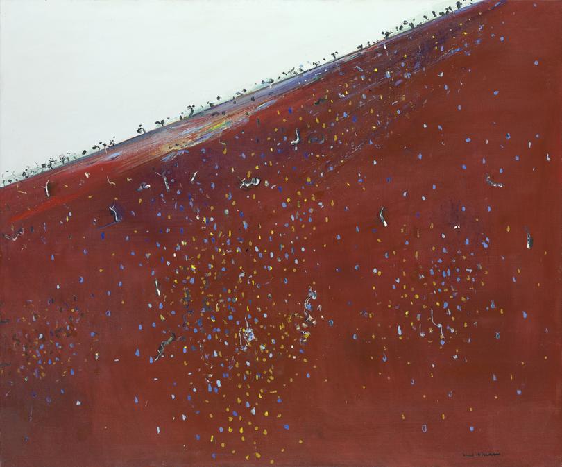 Iron ore landscape (1981) by Fred Williams Â© Estate of Fred Williams. National Gallery of Victoria, Melbourne.