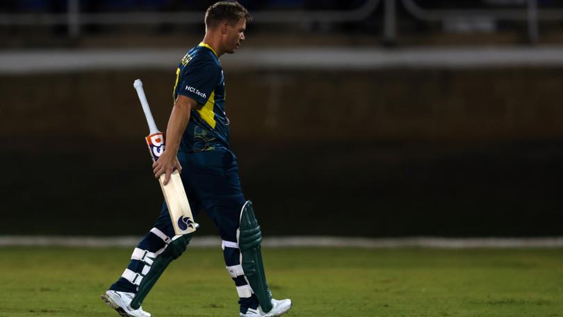 David Warner made 15 in a warm-up match against the West Indies on Friday.