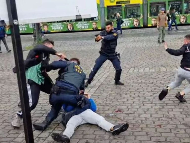 Police say several people have been hurt in a stabbing in the German city of Mannheim.