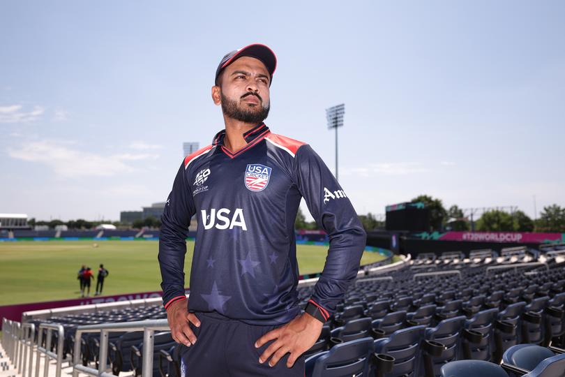 Monank Patel of the USA poses prior to the ICC Men's T20 Cricket World Cup West Indies & USA 2024.