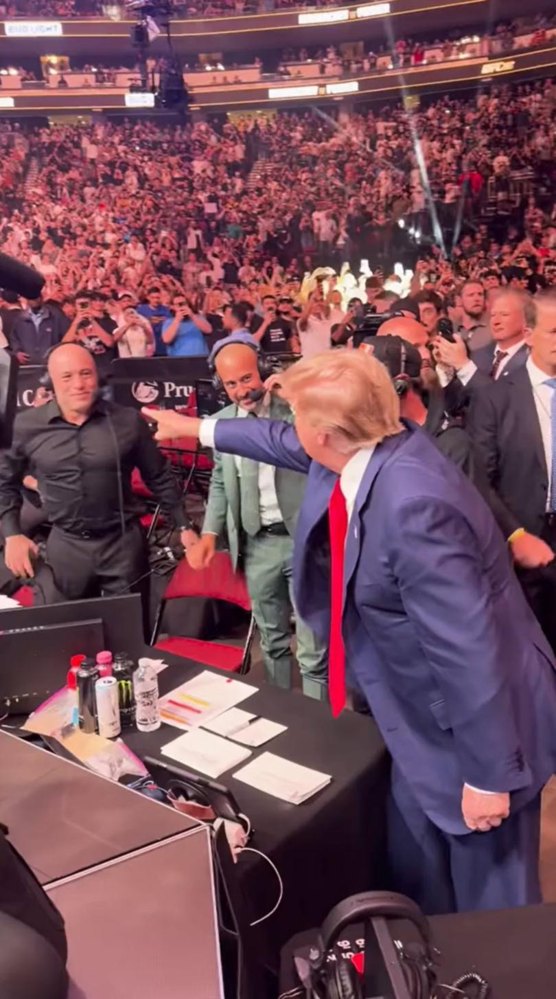 Donald Trump joined TikTok on Saturday evening and has already posted his first video - a montage of his evening at a UFC fight in New Jersey, just days after he became a convicted felon. The flashy, 13-second launch video shows Trump entering the arena and waving to fans and posing for selfies. It saw Trump shaking hands and taking selfies with different fans at the UFC fight.  'The president is now on TikTok', Trump was introduced by UFC president Dana White, before saying directly to the camera, 'It's my honor' while American Bad Ass by Kid Rock played in the background.