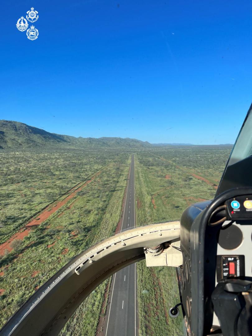 NT Police conducting their air search for Angie Fuller in 2023. 