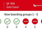 Passengers will get a group number of one to six. Qantas