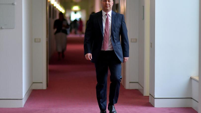 CANBERRA, AUSTRALIA - NOVEMBER 30: Treasurer Josh Frydenberg speaks to media in the Press Gallery at Parliament House on November 30, 2020 in Canberra, Australia. The Australian Government is continuing with plans to take China to the World Trade Organization over Beijing's decision to impose tariffs on Australian barley exports. (Photo by Sam Mooy/Getty Images)