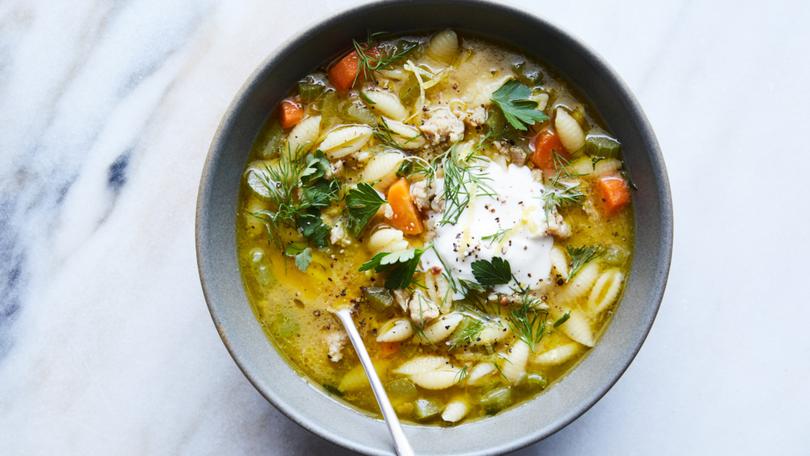 A quick-made chicken noodle soup, in New York, December 19, 2019. Many shortcut versions rely on rotisserie chicken, which doesn’t absorb flavours in the same way as the chicken mince Alexa Weibel uses here. Food styled by Monica Pierini. (Linda Xiao/The New York Times) 