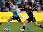 Sydney FC's Jake Girdwood-Reich (L) is headed to the US to ply his trade with St Louis. (Bianca De Marchi/AAP PHOTOS)