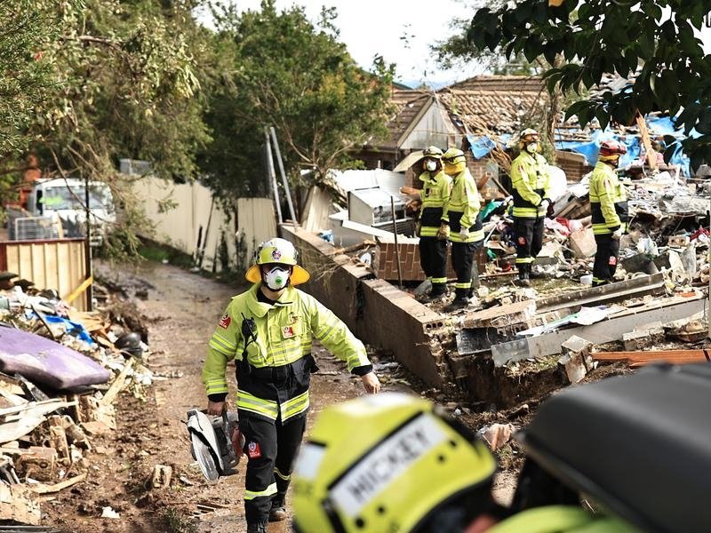 Fire Rescue workers at the scene in Whalan