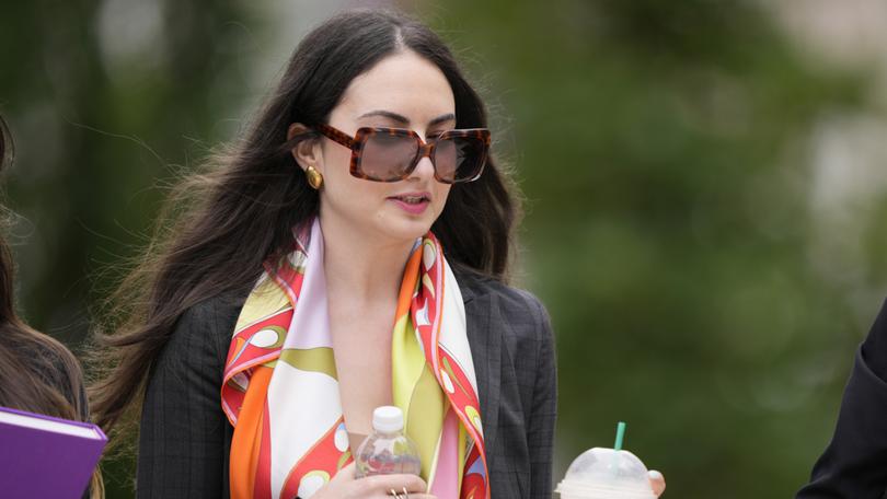 Zoe Kestan departs from federal court, Wednesday, June 5, 2024, in Wilmington, Del. (AP Photo/Matt Rourke)