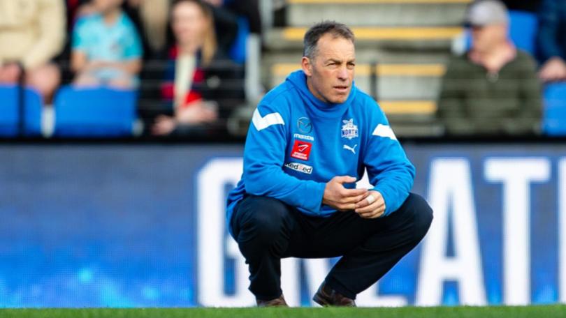 North Melbourne coach Alastair Clarkson says the Hawthorn racism saga has taken a big toll on him. (Linda Higginson/AAP PHOTOS)