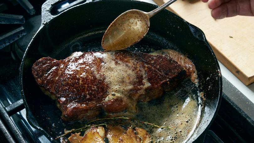 Basting your steaks with butter is the secret to perfectly cooked meat at home. 