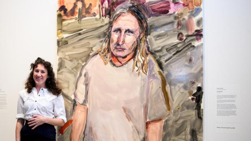 Artist Laura Jones has won the 2024 Archibald Prize for her portrait of author Tim Winton. (Bianca De Marchi/AAP PHOTOS)