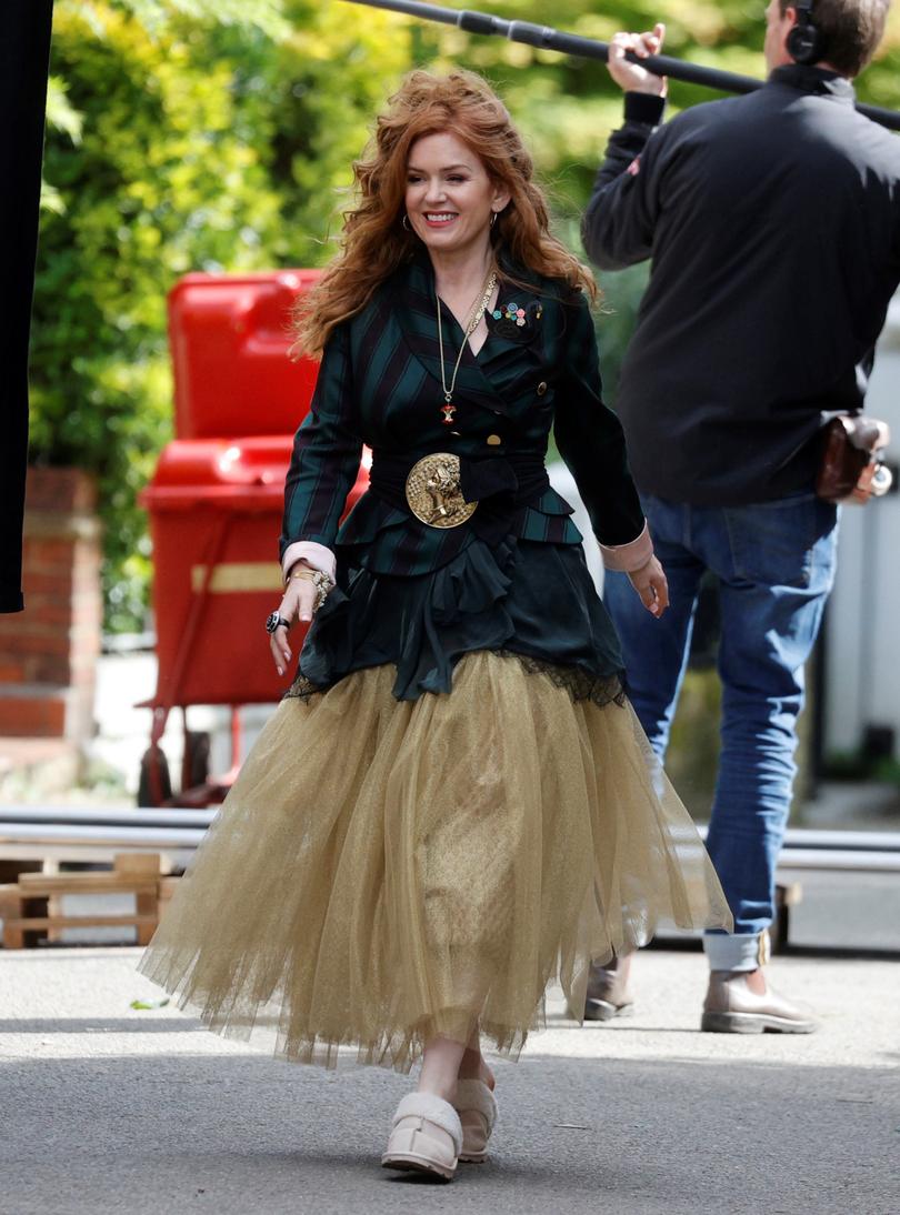 Isla Fisher on the set of Bridget Jones: Mad About The Boy in London.