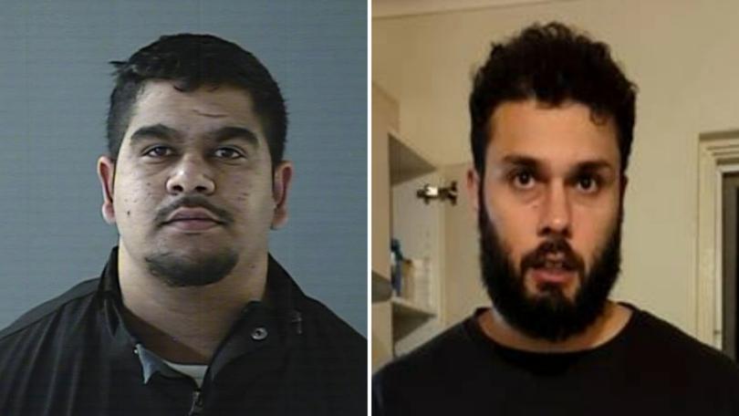 NSW Police released images of Laine Smith (L) and Sean Gardiner (R) as they hunt for the men over domestic violence offences.
