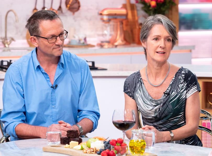 Editorial use only
Mandatory Credit: Photo by Ken McKay/ITV/Shutterstock (10325405aq)
Dr Michael Mosley and Clare Mosley
'This Morning' TV show, London, UK - 01 Jul 2019
DEMO: LOSE A STONE IN TIME FOR SUMMER
Dr Michael Mosley is back, this time with his wife Clare, to share their new diet plan that promises to help you lose weight fast and keep it off. They join us to look at the things you can do that could see you shed as much as a stone in just three weeks, including the Fast 800 Diet, the 5:2 approach, and why Mediterranean food is the key to maintaining weight loss.
