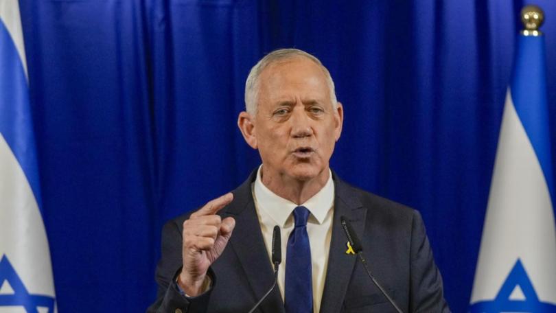 War cabinet minister Benny Gantz says he is withdrawing from Israel's unity government. (AP PHOTO)