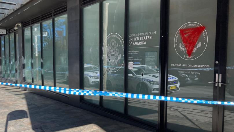 The US consulate has been vandalised in North Sydney. (Paul Walker)