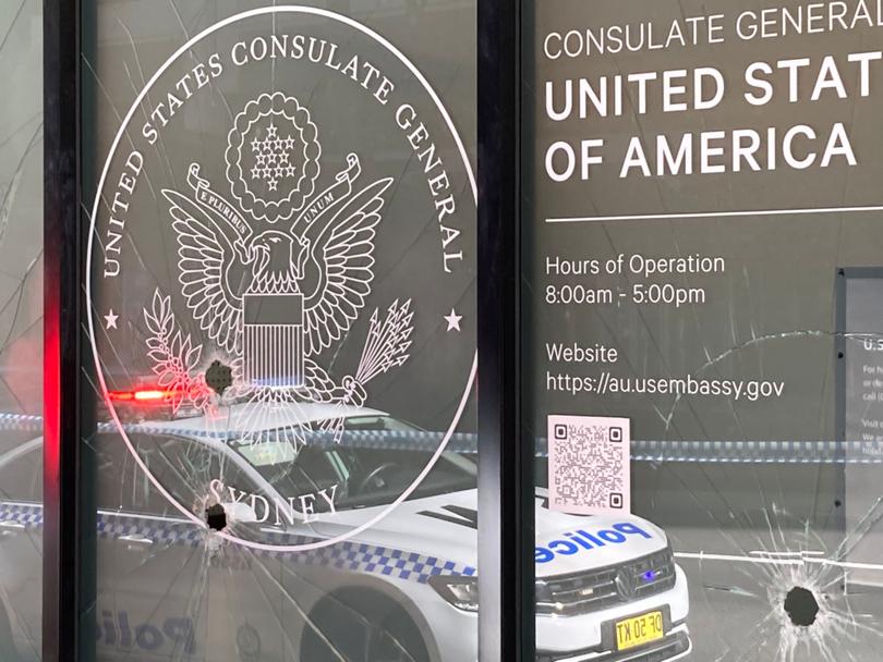 The US Consulate has been vandalised in North Sydney. (Paul Walker)