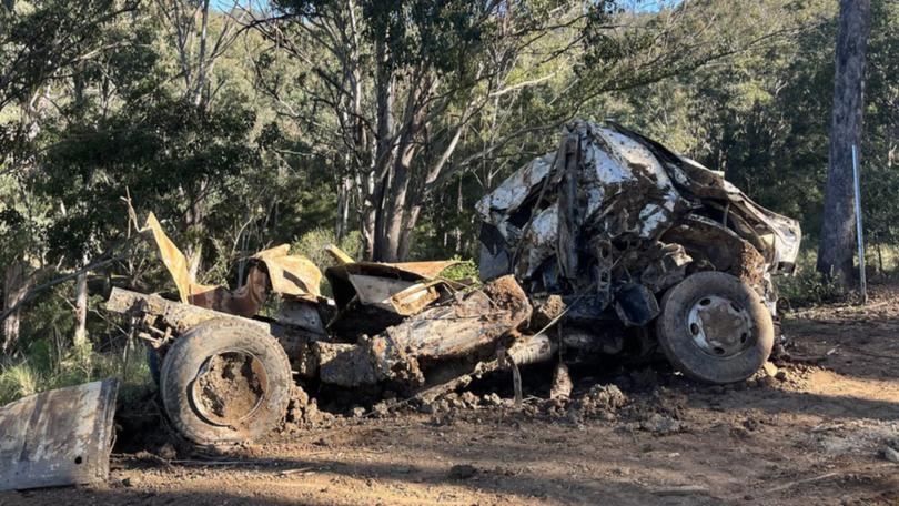 A buried truck was found by police investigating the discovery of a dead diver and a cocaine haul. (HANDOUT/NSW POLICE)