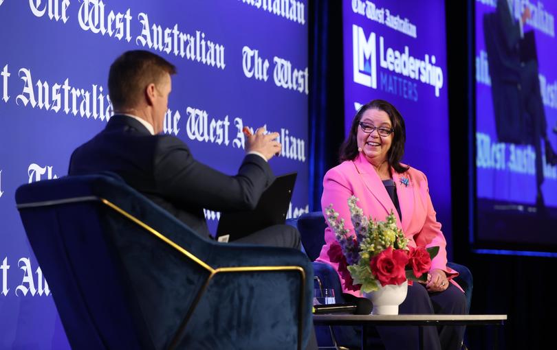 Leadership Matters event at Crown Perth. Pictured - Ben Harvey and Hon. Madeleine King MP Daniel Wilkins