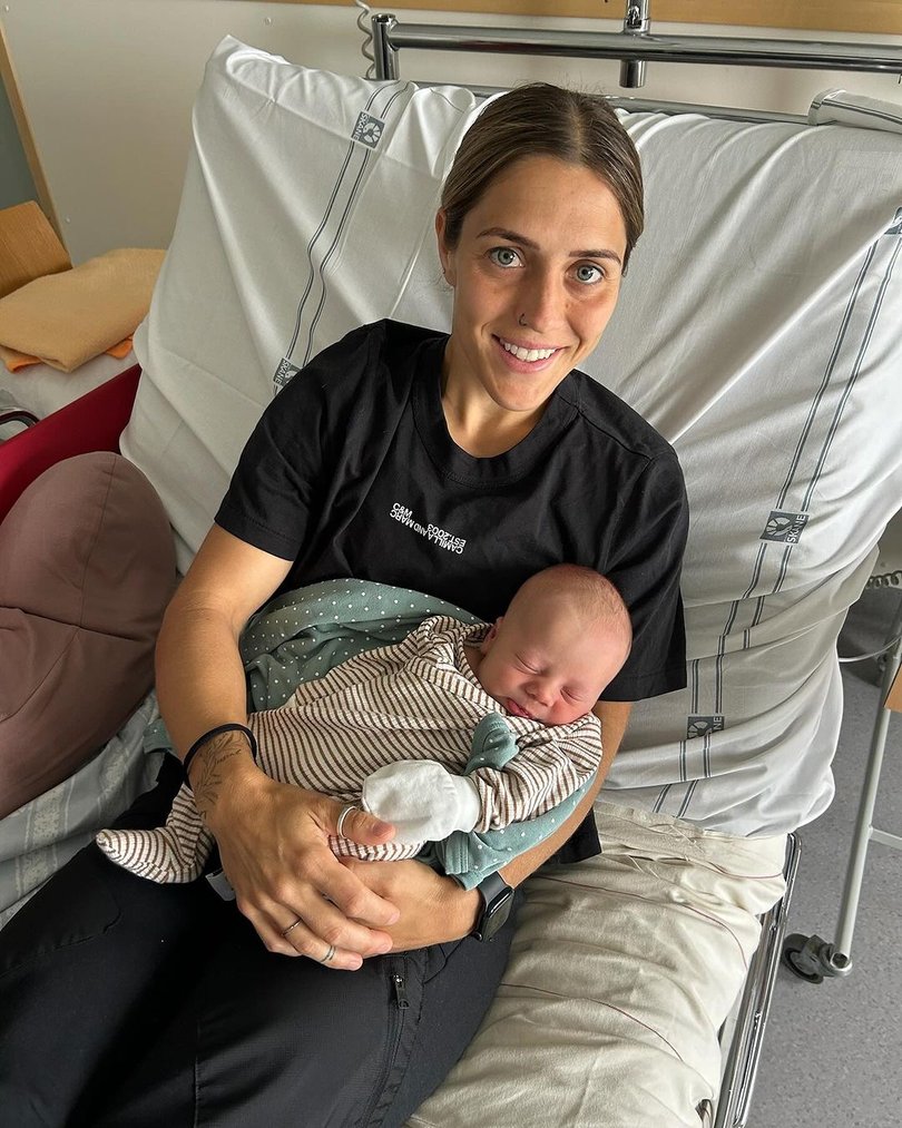 Gorry pictured with her second child, Koby.
