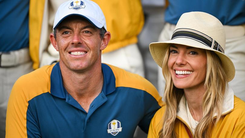 Rory McIlroy with his wife Erica McIlroy at the 2023 Ryder Cup.