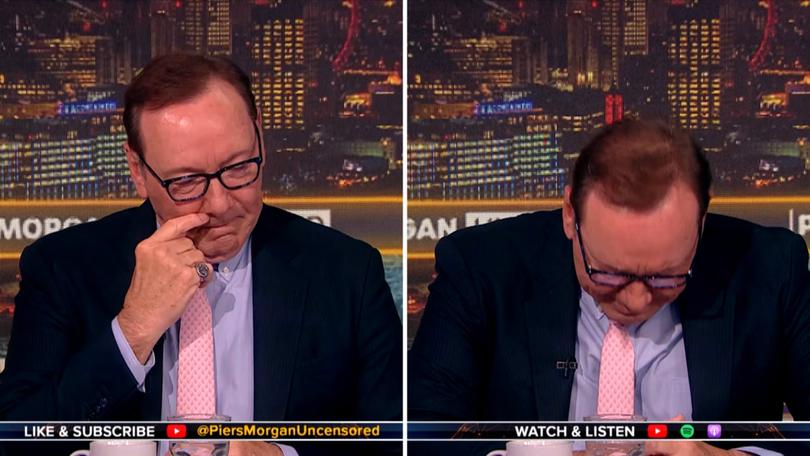 Kevin Spacey breaks down while being interviewed by Piers Morgan.