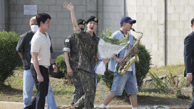 Jin became the first member of BTS to enlist in the South Korean military in December 2022. (AP PHOTO)