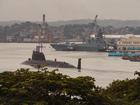 The Russian nuclear-powered submarine Kazan, part of the Russian naval detachment visiting Cuba, arrives at Havana's harbour.