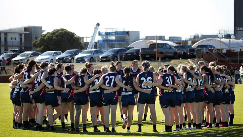 Team photo of HMAS Stirling’s women’s football team.