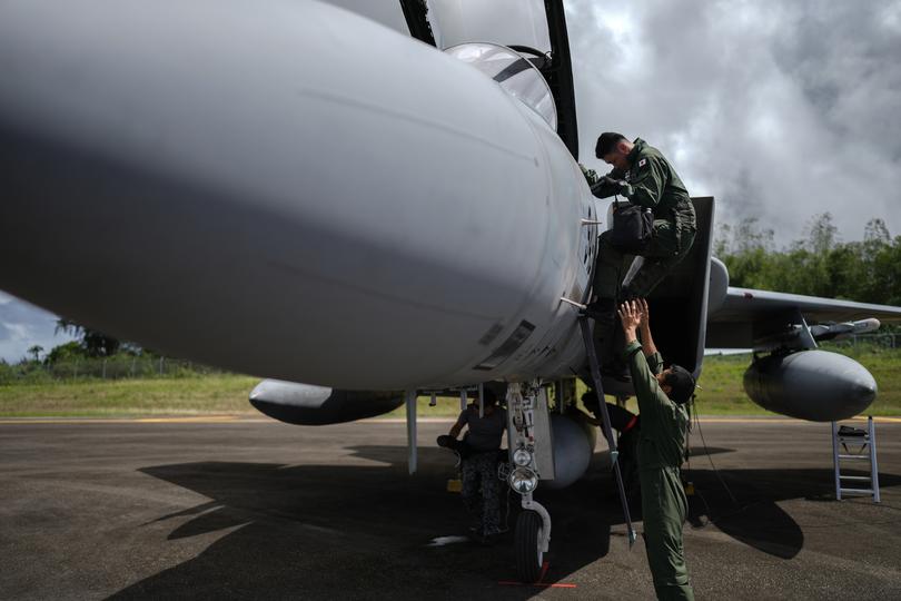 Japanese pilots during a multinational military exercise in Guam, Feb. 17, 2023. As the United States prioritizes teamwork with its partners in the Asia-Pacific region, many believe they are witnessing a lasting change in American power. 