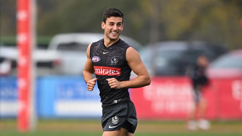 Nick Daicos successfully came through training for Collingwood on Friday. (James Ross/AAP PHOTOS)