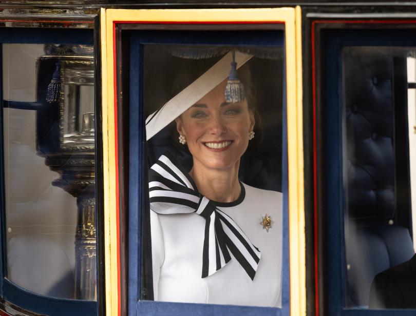 Kate is beaming at Trooping the Colour. 