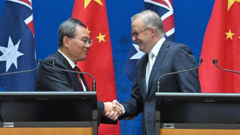 Chinese Premier Li Qiang met Australian Prime Minister Albanese at Parliament House in Canberra. 