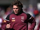 Queensland fullback Reece Walsh, training in Toowoomba on Tuesday, remains an Origin target for NSW. (Darren England/AAP PHOTOS)