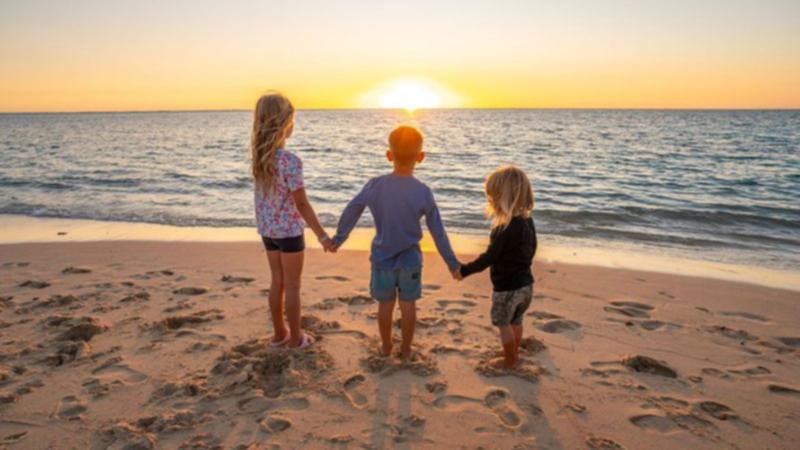 Amy homeschools the kids, before they spend the rest of the afternoon adventuring and swimming. 