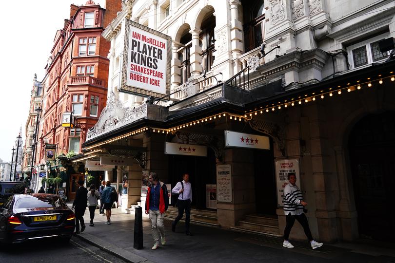 The Noel Coward theatre in London, where Sir Ian McKellen fell from the stage.