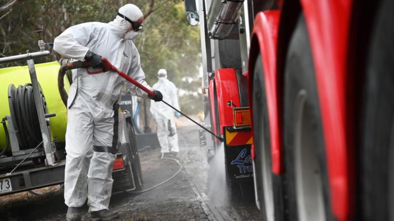 A quarantine zone following the outbreak of the H7N3 strain of bird flu in Victoria's central west. (HANDOUT/DEPARTMENT OF ENERGY, ENVIRONMENT AND CLIMATE ACTION)