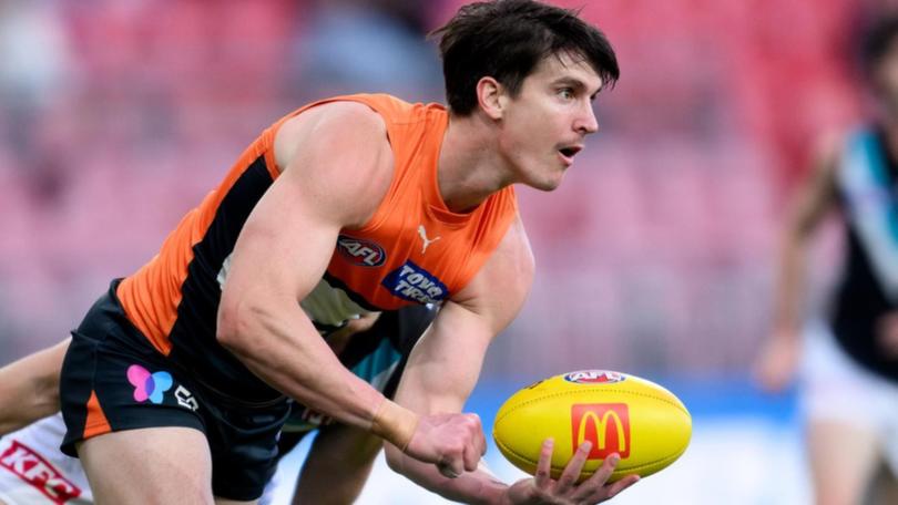 GWS star Sam Taylor has undergone successful surgery for a ruptured testicle, the club says. (Steven Markham/AAP PHOTOS)