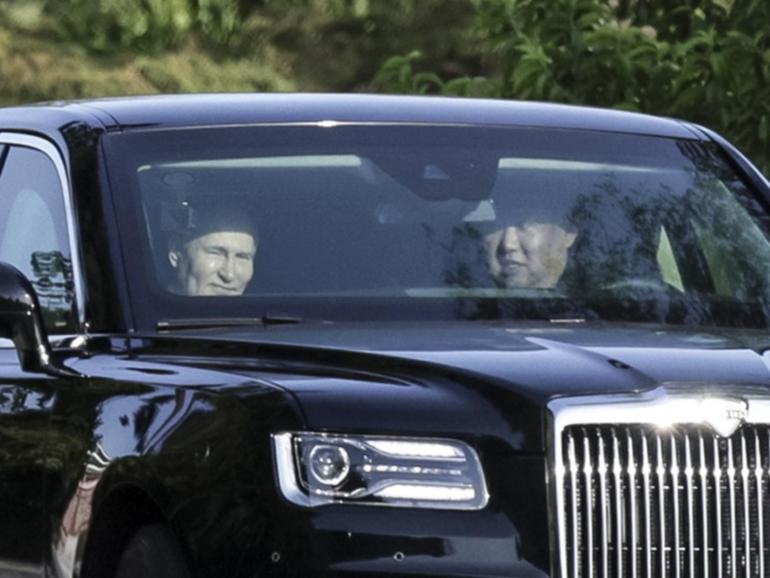 Kim Jong-un has driven a Russian Aurus limousine carrying Russian President Vladimir Putin.