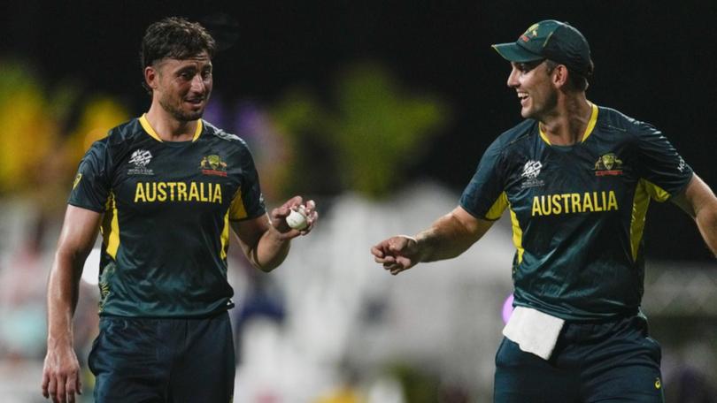 Marcus Stoinis (left) has impressed with the ball as  Mitch Marsh (right) recovers from injury.  (AP PHOTO)