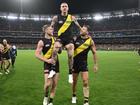 Dustin Martin is chaired off in his 300th match but Tim Taranto is hopeful it wasn't his farewell. (Joel Carrett/AAP PHOTOS)