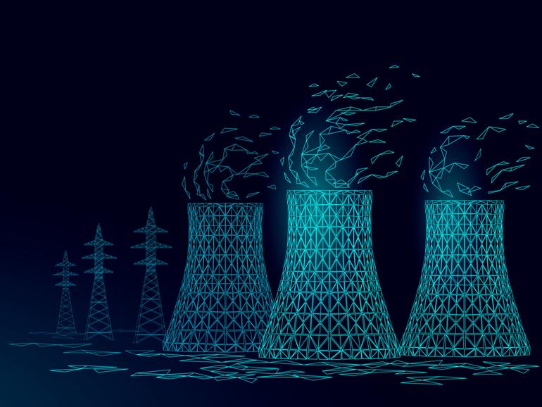 Nuclear power station cooling tower low poly. 3d render ecology pollution save planet environment concept triangle polygonal. Radioactive nuclear reactor electricity vector illustration art