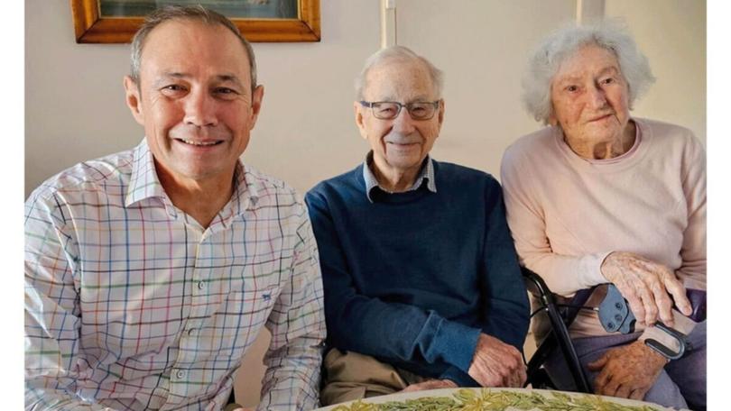 Premier Roger Cook with his parents Dr Hugh Cook and Lynette Owen.