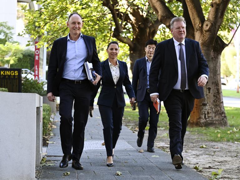 Northern Minerals’ executives left to right: CEO and Managing Director Shane Hartwig, Chief Operating Officer Angela Glover, Executive Director Bin Cai and Executive Chairman Adam Handley.