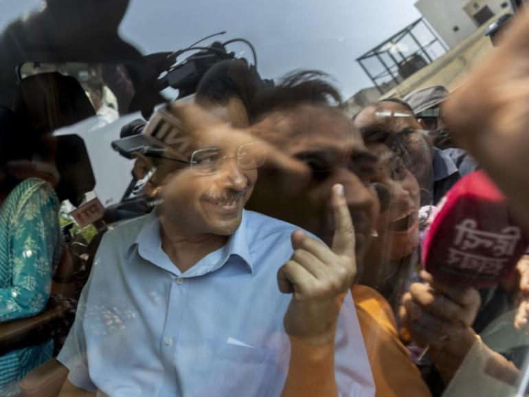 Aam Aadmi Party leader Arvind Kejriwal was arrested weeks before India's general election. (AP PHOTO)