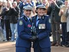 Inspector Amy Scott (left) has received a valour award from NSW Police Commissioner Karen Webb. (Mick Tsikas/AAP PHOTOS)